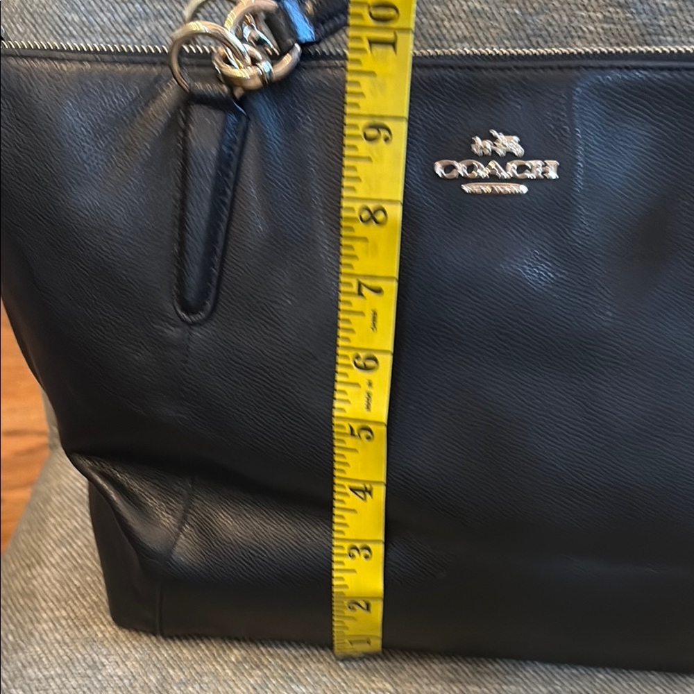 Coach Black Leather Tote with Signature Design - Picture 13 of 17